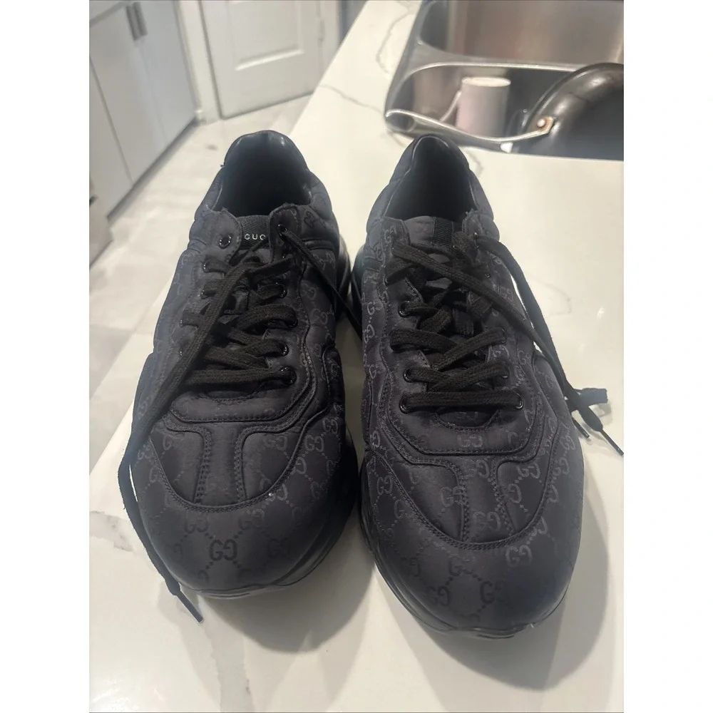gucci rhyton sneakers Black Monogram Size 12.5
